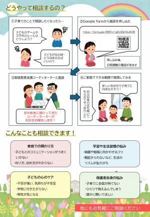 家庭教育相談室「ほっとルーム」チラシ裏